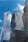 Close-up of One World Trade Center (Freedom Tower) and World Trade Center, New York City, New York, USA