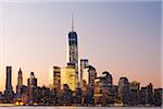 City Skyline at Dawn with One World Trade Centre, Lower Manhattan, New York City, New York, USA