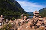 Rock Balancing formations, Hautes-Gorges-de-la-Riviére-Malbaie National Park, Charlevoix, Quebec, Canada