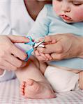 Baby Getting Manicure, Munich, Bavaria, Germany, Europe