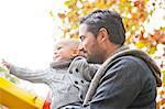 Father carrying toddler, portrait, Osijek, Croatia