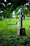 Traditional grave for George and Florence Winship in graveyard of St Mary the Virgin Church  in Harefield, Middlesex, UK