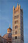 Il Duomo di Siena, the Cathedral of Siena, dome and campanile bell tower, Italy