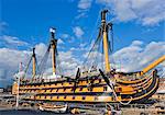 HMS Victory in the Portsmouth Historic Dockyard, Portsmouth, Hampshire, England, United Kingdom, Europe