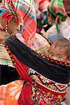 Flower Hmong ethnic group at Can Cau market, Bac Ha area, Vietnam, Indochina, Southeast Asia, Asia