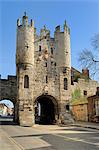 Micklegate Bar, a Medieval gateway housing a museum, York, Yorkshire, England, United Kingdom, Europe