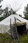 Traditional tipi in Esso, Kamchatka, Russia, Eurasia