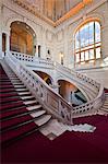 The staircase inside the Hotel de Ville (Town Hall)l of Tours, Indre et Loire, Centre, France, Europe