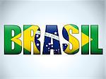 Vector - Brasil 2014 Letters with Brazilian Flag