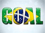 Vector - Brazil Goal Soccer 2014 Letters with Brazilian Flag