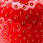 Food background with realistic strawberry close-up texture