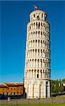 Famous leaning Tower of Pisa in Italy in a daytime