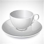 Vector illustration - empty cup on plate