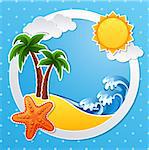 Vector illustration - Tropical island scrapbook background