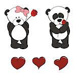 panda bear   baby cute cartoon set in vector format