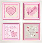 valentine`s day stamps set