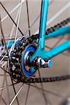 bicycle chain with blue pinion