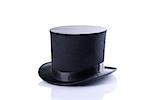 Black classic top hat, isolated on white background