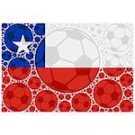 Concept illustration showing the flag of Chile made up of soccer balls