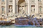 Facade of famous Trevi Fountain in Rome, Italy.