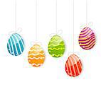 Illustration Easter colorful eggs on white background - vector