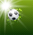 Illustration football shine background with ball - vector