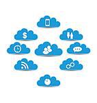 Illustration cloud computing and technology, infographic design elements - vector