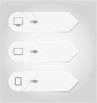 Illustration infographic design template paper tags with electronic devices - vector