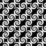 Design seamless monochrome spiral movement pattern. Abstract whirl background. Vector art