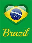 Vector - Brazil 2014 Heart with Brazilian Flag