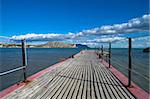 A view through the pier on the seascape.