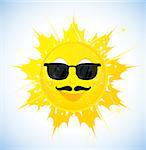 Cartoon sun in sunglasses