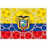 Concept illustration showing the flag of Ecuador made up of soccer balls