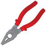 Pliers with insulated handles for industrial work. Vector illustration.