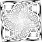 Design monochrome vortex movement illusion background. Abstract square torsion backdrop. Vector-art illustration