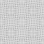 Design seamless monochrome warped diamond pattern. Abstract convex textured background. Vector art. No gradient