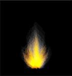 Illustration burning fire flame on black background - vector