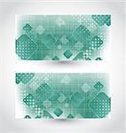 Illustration set cards with abstract squares - vector