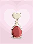 A vector image of a love potion bottle with red heart liquid inside. Good for many application. Available as a Vector in EPS8 format that can be scaled to any size without loss of quality. The graphics elements are all can be moved or edited individually.