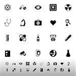 General hospital icons on white background, stock vector