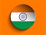 Vector - Flag Paper Circle Shadow Button India