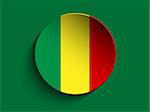 Vector - Mali Flag Paper Circle Shadow Button