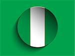 Vector - Flag Paper Circle Shadow Button Nigeria