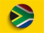 Vector - South Africa Flag Paper Circle Shadow Button