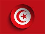 Vector - Flag Paper Circle Shadow Button Tunisia