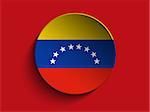 Vector - Flag Paper Circle Shadow Button Venezuela