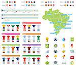 Set of the soccer championship related icons and infographic elements