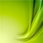 Green abstract background with light lines and shadows.