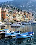 Cote d'Azur, Villefranche-sur-Mer, view on town and port