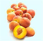 Group Of Fresh Peaches On White Background